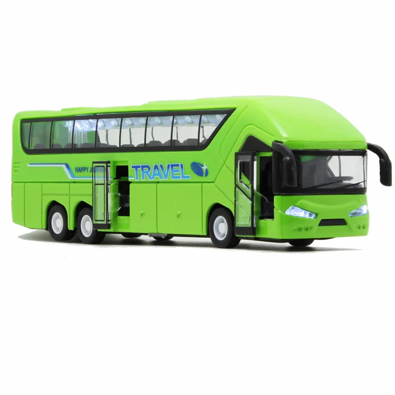 New Product High Quality 1:50 Alloy Pull Back Bus Model,High Imitation Double Sightseeing Bus,Flash Toy Vehicle,Free Shipping