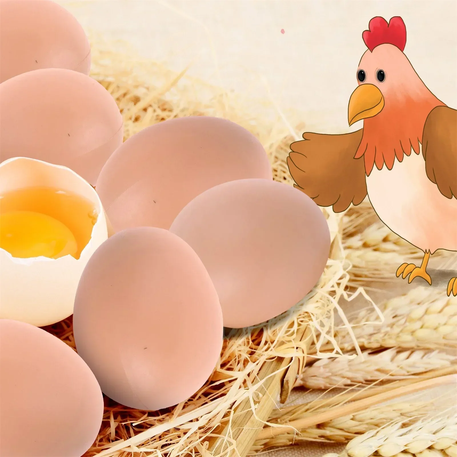 5/10PCS Hatching Egg Easter Hen Poultry Hatch Breeding Simulation Fake Plastic Artificial Eggs DIY Painting Egg Educational Toys