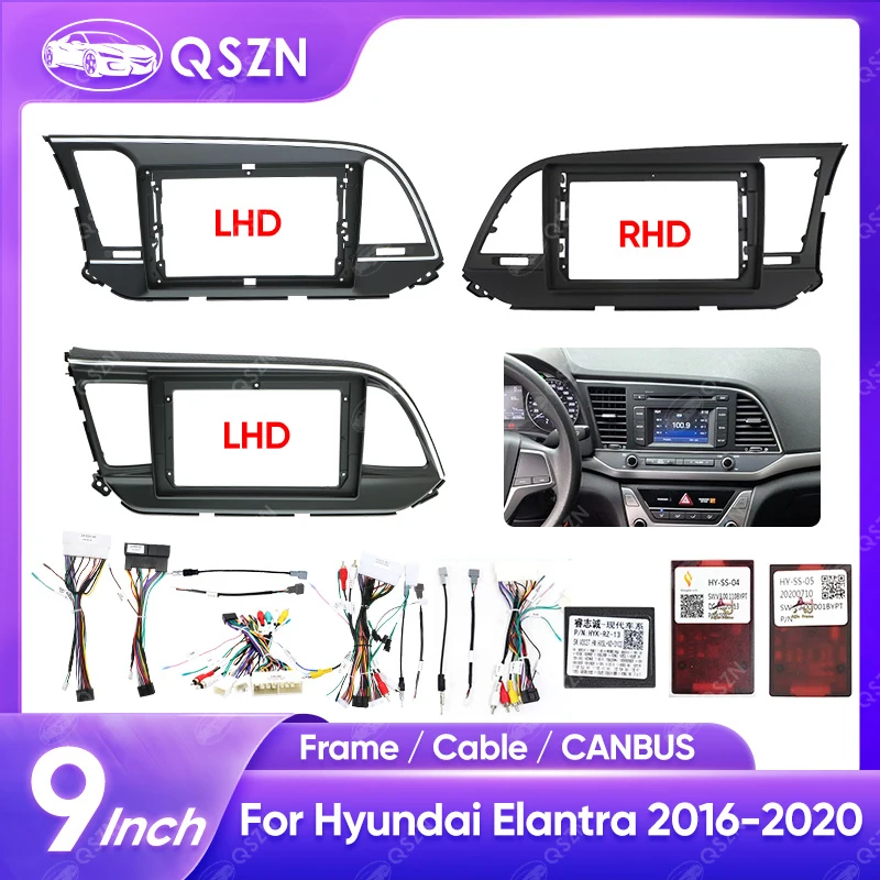 

Car Radio Dash Fitting Panel For Hyundai Elantra 2016 2017 2018 Radio Fascias Panel Frame Fit 9 inch In Dash headunit screen