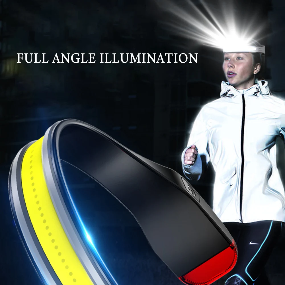 New Rechargeable LED Headlamp COB 230 Degree Wide Angle 3 Modes Floodlight Headlight For Night Running Fishing Cycling Camping