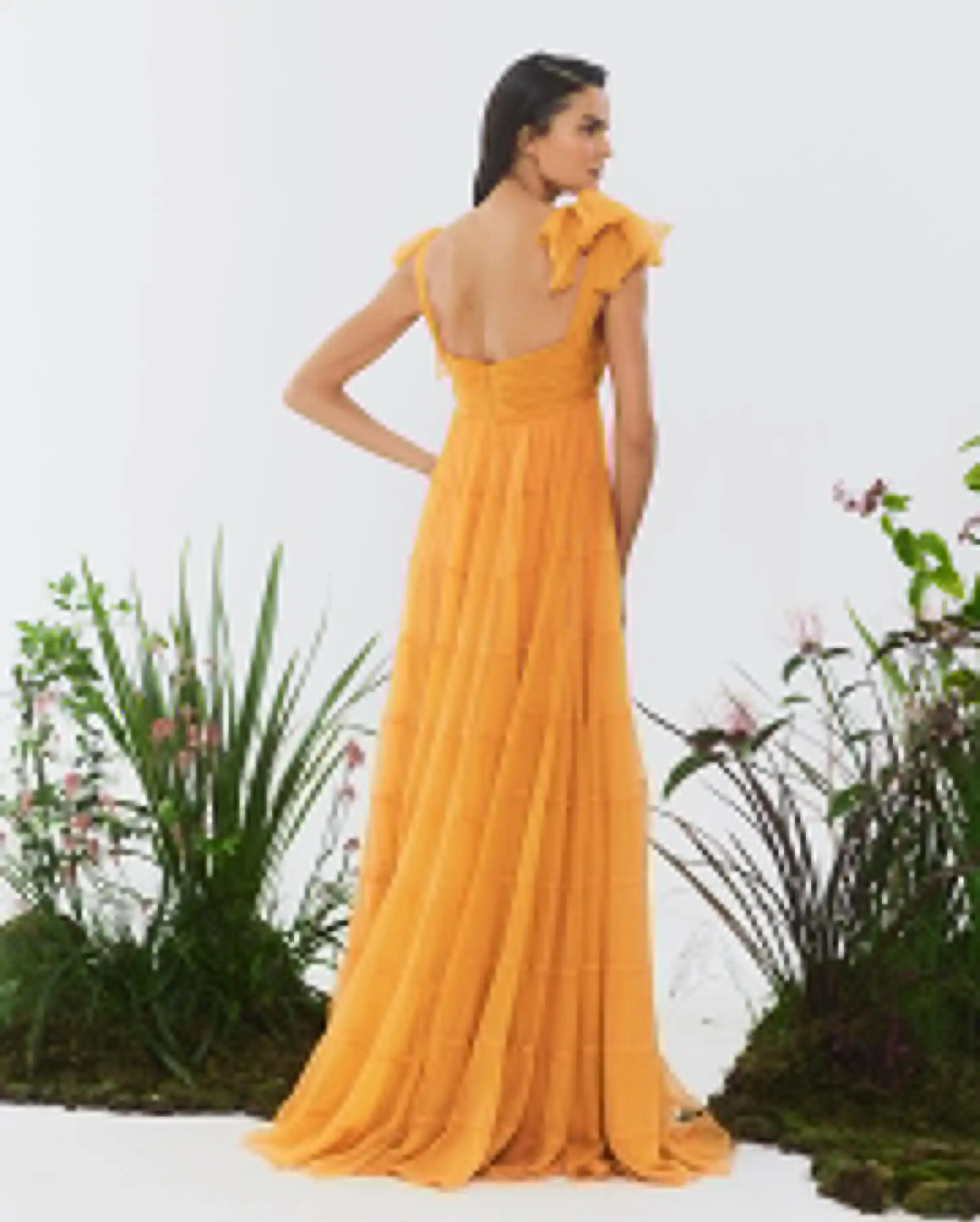 Modest Summer Gold A-line Tulle Women Maxi Dresses Bow Straps Long Summer Female Dresses Tutu Robe Gowns