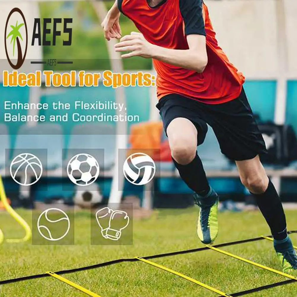 

AEF5-Agility Ladder Set 20Ft Adjustable Speed Training Ladder With 12 Football Training Disc For Soccer, Sports Training