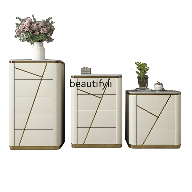 

Light Luxury Chest of Drawers Combination Household Bedroom Storage Cabinet Simple Modern Small Apartment Bedside Table