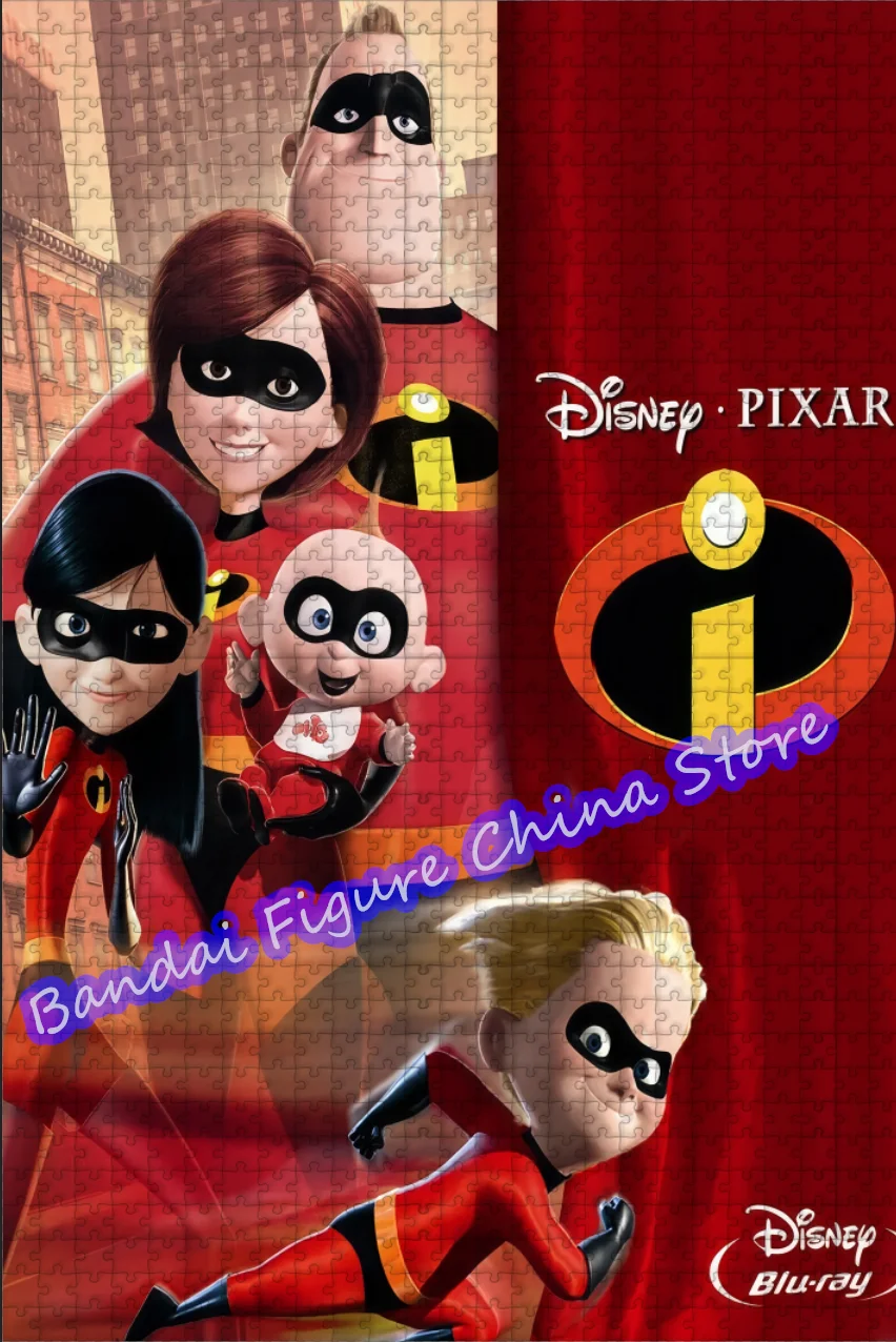 The Incredibles Anime 300/500/1000 Pieces Jigsaw Puzzle Disney Cartoon Superman Family Print Puzzle for Kids Christmas Gifts