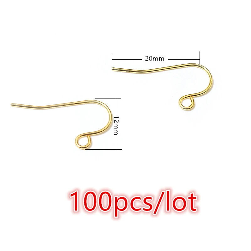 30-100 Stück Edelstahl DIY Ohrringe Haken Verschluss Ergebnisse Handgemachter Schmuck Herstellung Zubehör Ohrdraht Zubehör Stahl Gold