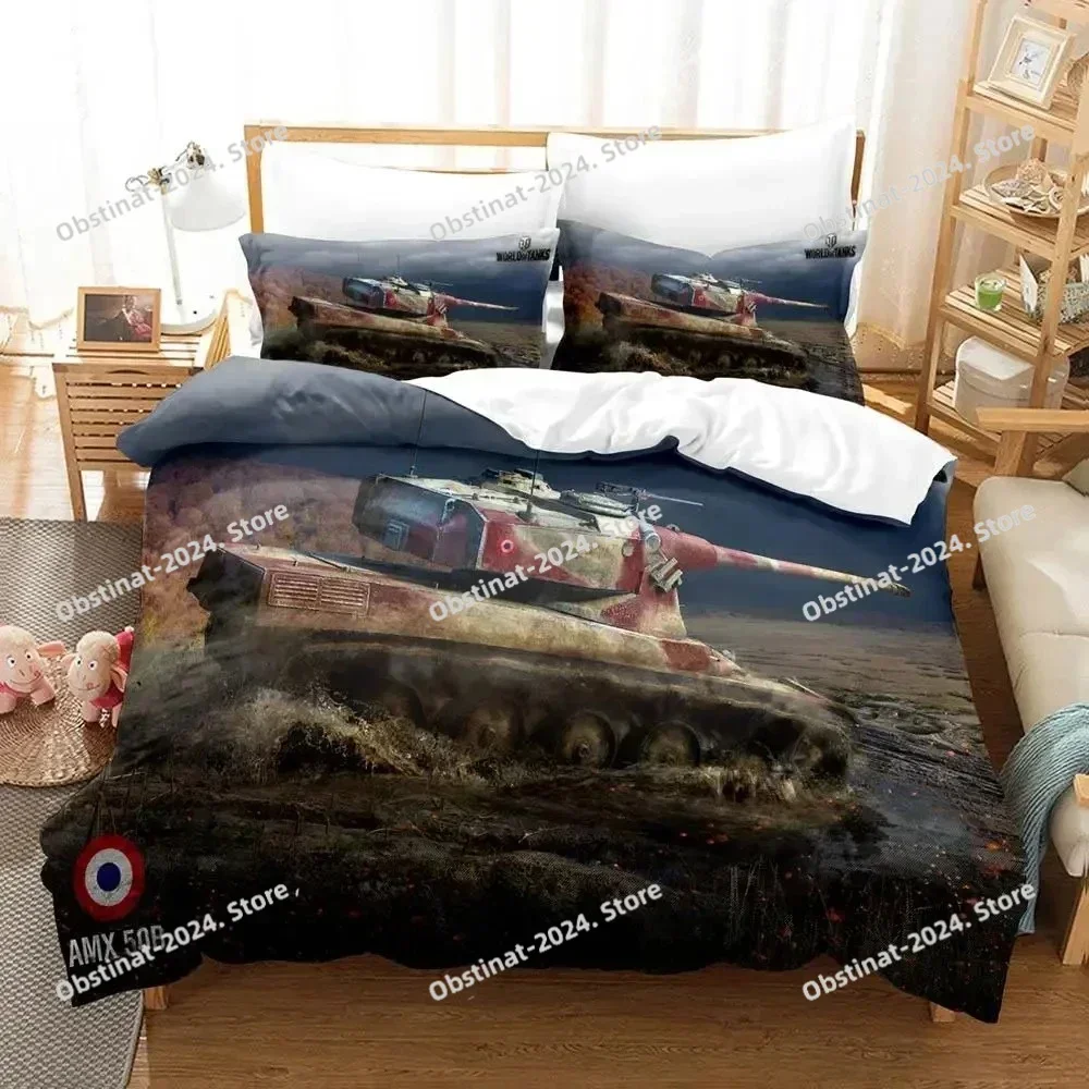 Game World Of Tanks Bedding Set Printed single Comforter Quilt Bed Cover Duvet Cover Pillow Case 3 Pieces Sets Kids Adult Size