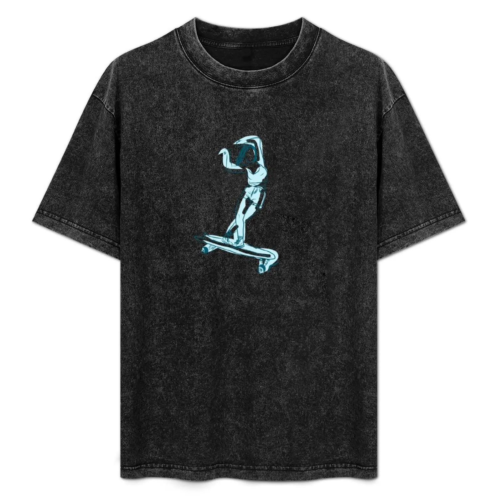 Skateboarding longboard woman minimalist design tricks T-Shirt Running Performance Short Sleeve Tee