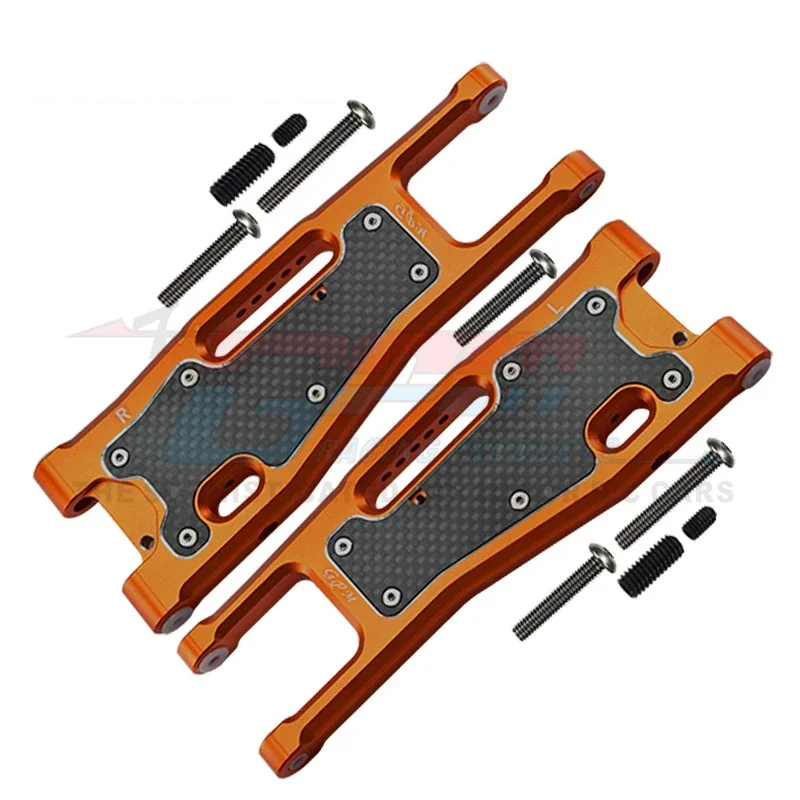 GPM Metalen Koolstofvezel Front Lower Suspension Arm 9530 9531 9633 voor Traxxas 1/8 Sledge 4WD Monster Truck 95076-4 Upgrade Onderdelen