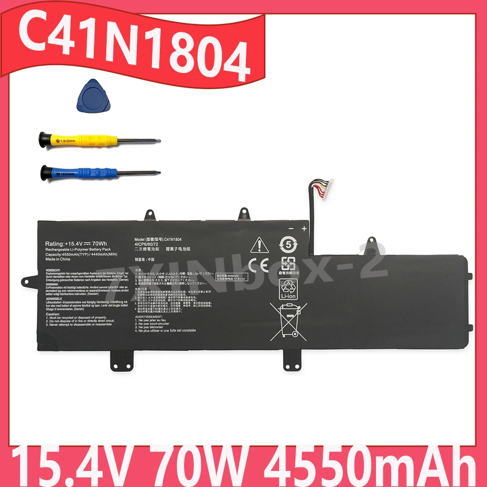 

C41N1804 15.4V 70W 4550mAh OEM Laptop Battery For Asus ZenBook Pro 14 UX450FD UX480 UX480FD UX450FD-1A UX480FD-BE110T Series