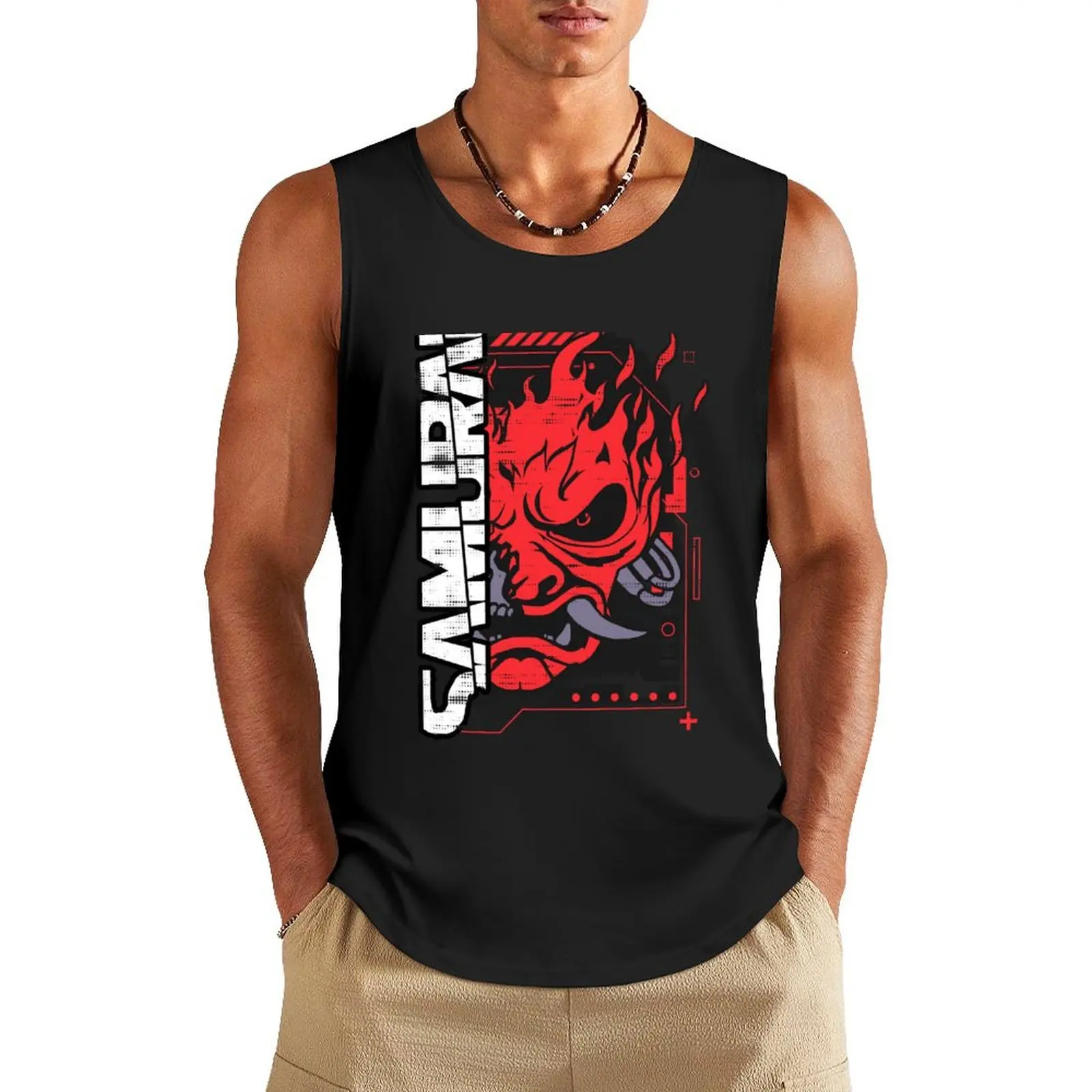 

samurai rock band Tank Top Men's gym t-shirt T-shirt male sleeveless shirts