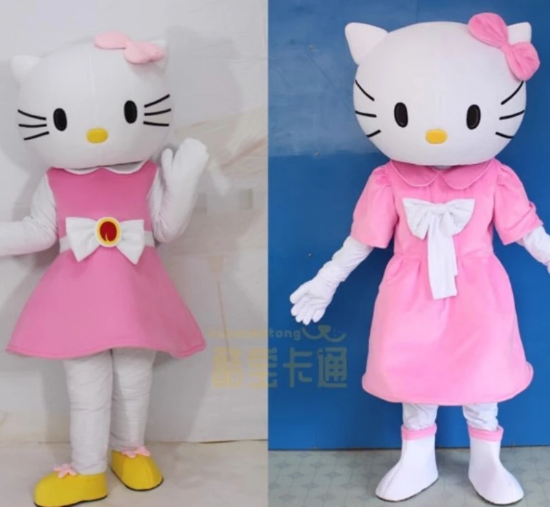 2028 Cute Hello Mascot Costume Pink Cat Mascot Costume Advertising