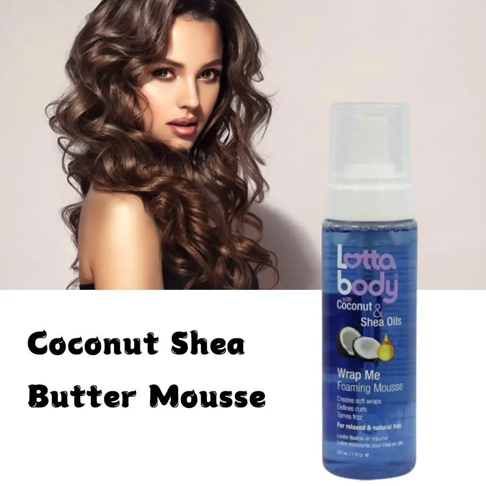 Mousse de mantequilla de karité de coco, Mousse para el cabello de mantequilla de karité de coco para rizos de espuma, Mousse de espuma para el cabello para peinar el cabello, mujeres y hombres