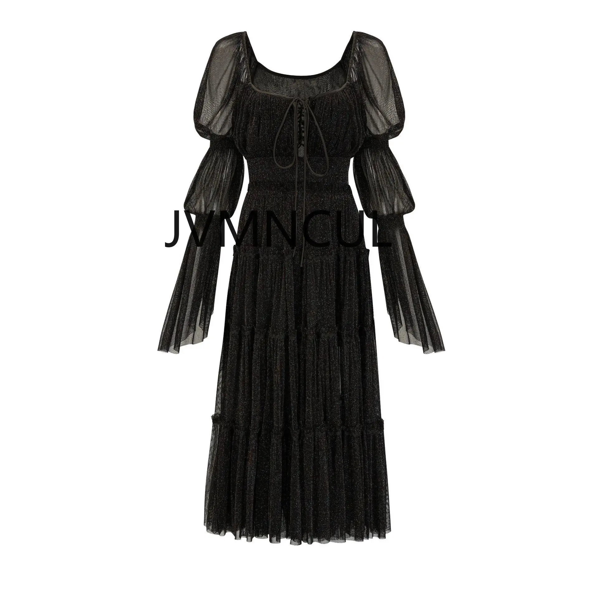 Elegant French Style Dress for Summer Parties and Casual Outings with Sparkling Details and Off-the-Shoulder Design