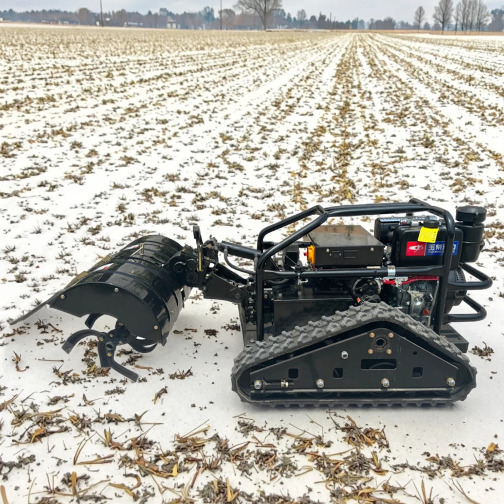 New Diesel Farm Machines Rotary Tiller Microplough Hoeing Ditching Machine With Remote Control Engine Core Components