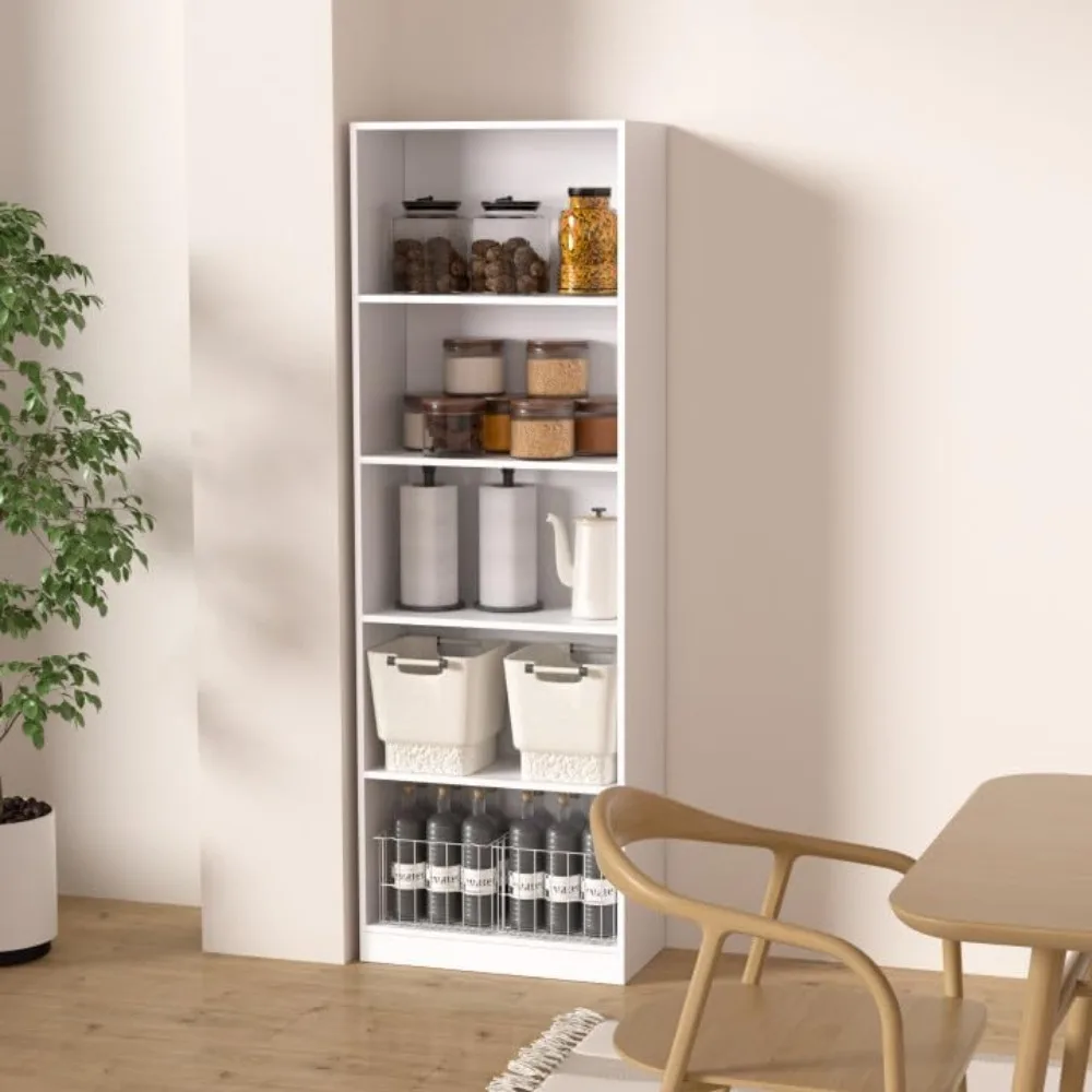 

71-дюймовый высокий 5-уровневый книжный шкаф, большая отдельно стоящая книжная полка для домашнего офиса и профессионального рабочего пространства, гостиной, спальни