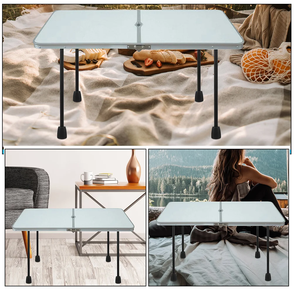 Pieds de Table Pliables en Métal, Fer et Plastique, Accessoires de Bureau pour Mini Ordinateur Portable, Maison et Voyage, 4 Pièces