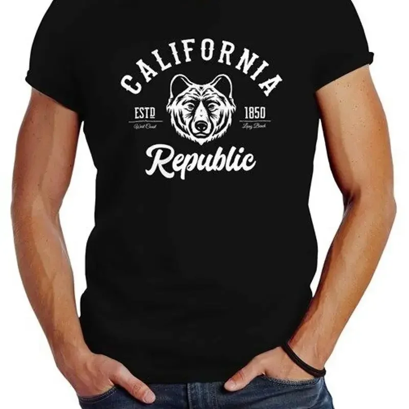 

Мужская Калифорния Republic Медведь гризли Slim Fit Neverless ® Футболка
