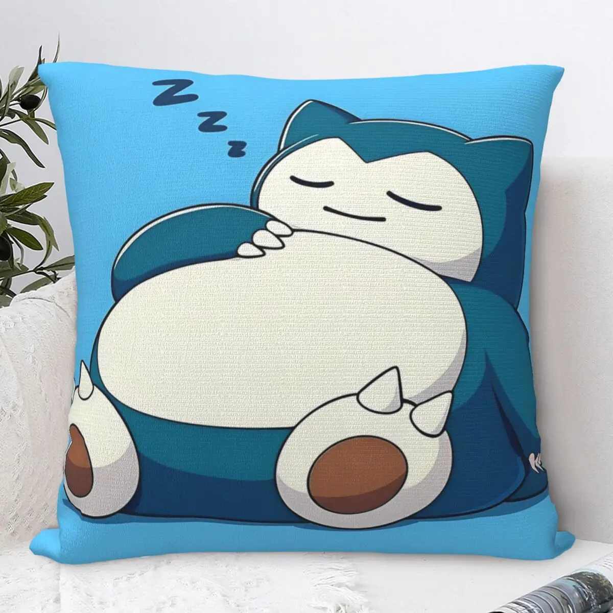Pillow Cover Pokemon Snorlax Design Cushion Cover Retro Trendy Pillow Case For Sofa Home Decoration Pillowcases