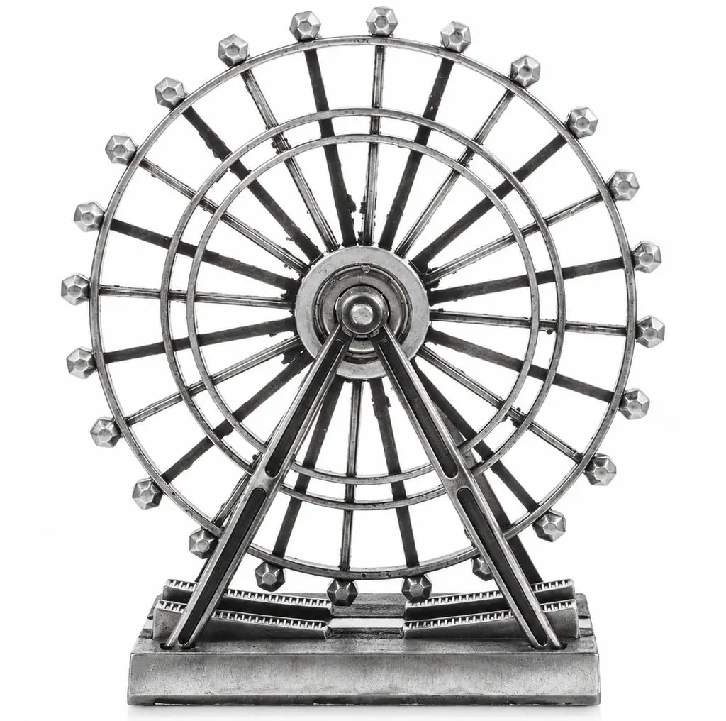 Ferris Wheel Ornament Iron Metal Desktop Decor Modern Elegant Home Office Living Room Shelf Bookcase Table Centerpiece Gold