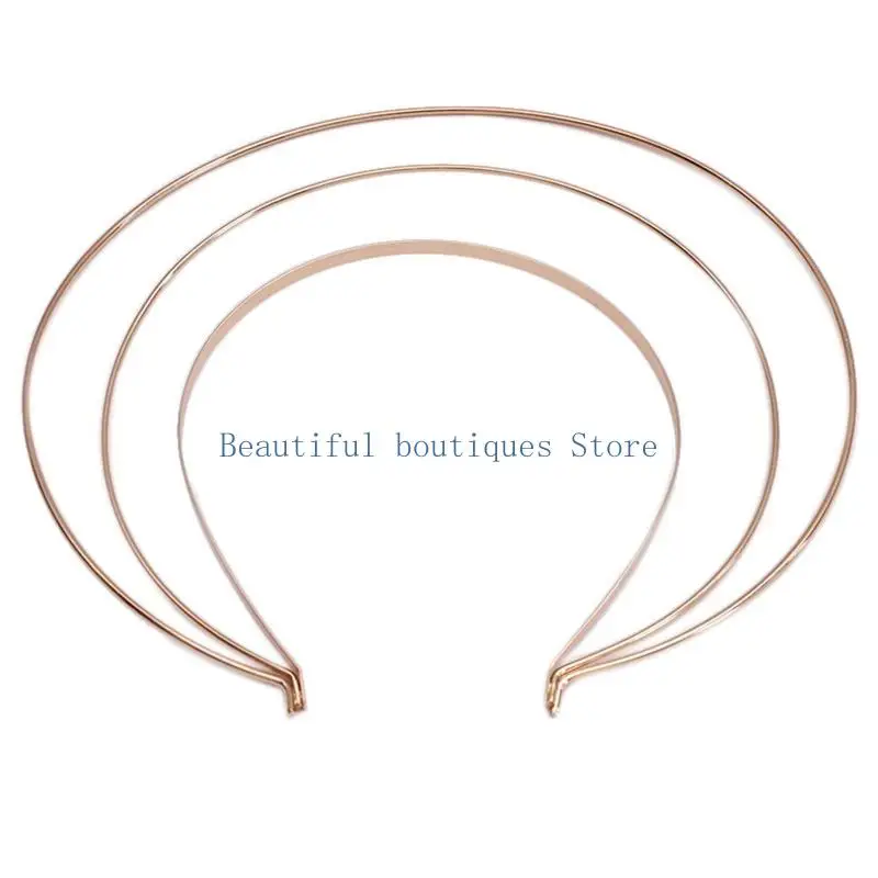 

U4LF Gold Silver for Head Band Metal Hairwear Hair Bands Blank Base Setting for Women Wedding Jewelry Making Components DIY