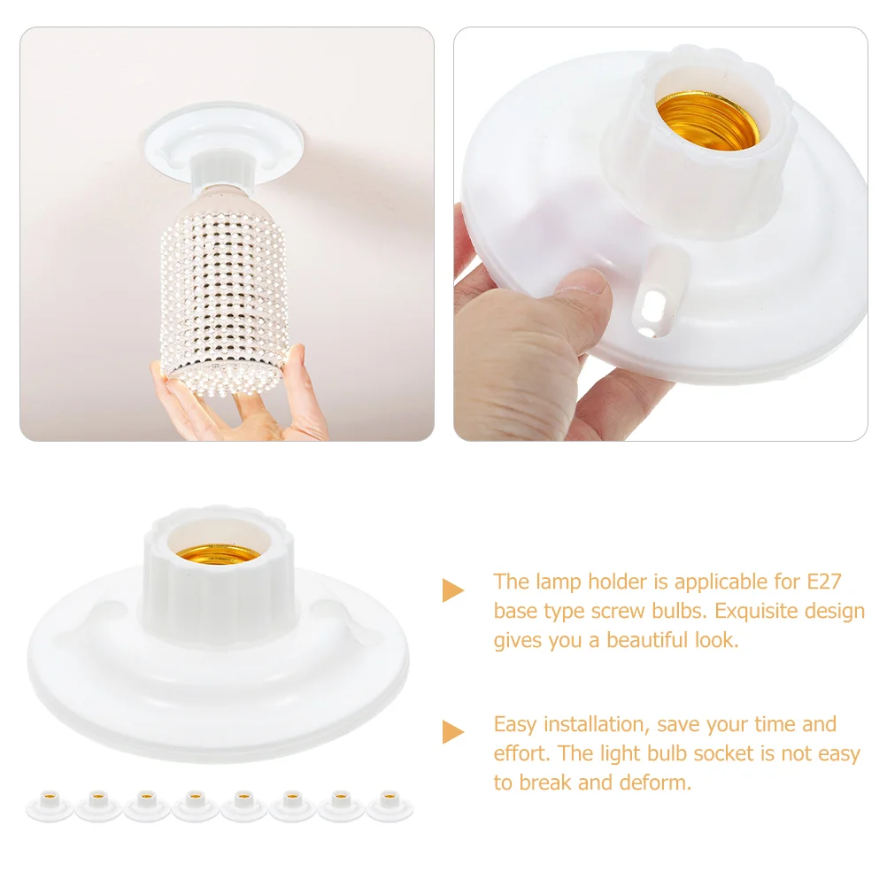 Imagem -05 - Suporte da Lâmpada Ameixa Resistência Compressiva Soquete de Parede Suportes Luz Teto Base Parafuso ao ar Livre Plástico E27 Adaptador 10 Peças