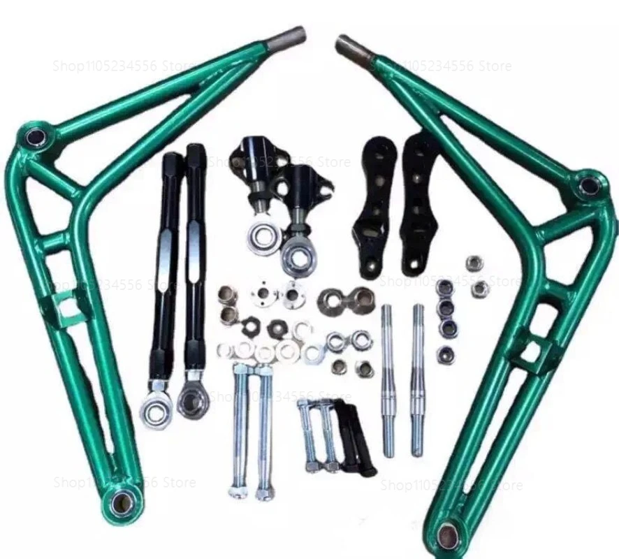 Modified for E36 E46 racing with a large angle front lower arm and rear toe angle adjustment lever