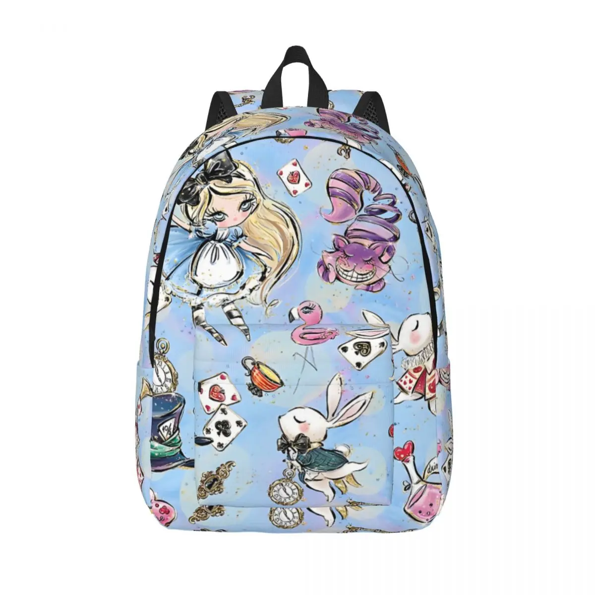 Versatile Alice In Wonderland Cat Rabbit Handbag Campus Sturdy Shoulder Disney Alice in Wonderland Film Girl Kid Bag For Gifts