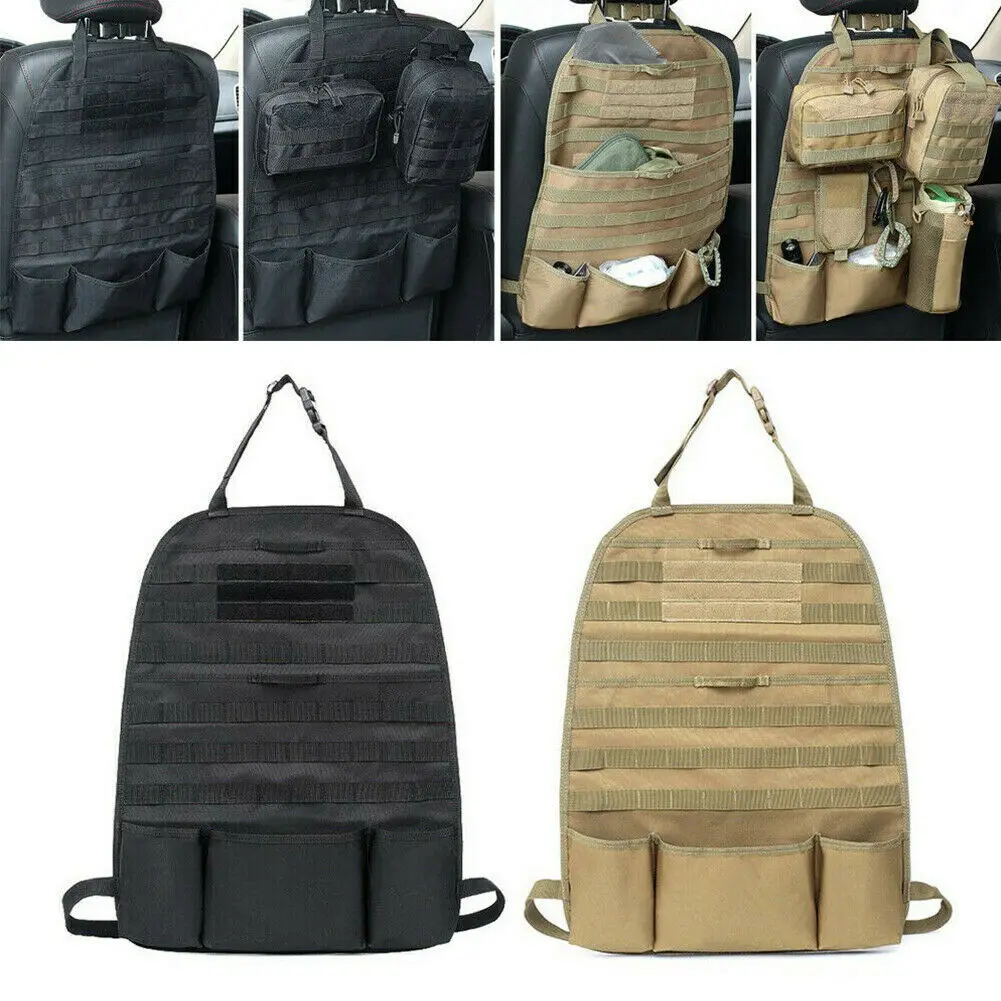 Tactical MOLLE Car Seat Organizer Seat Back Hunting Storage Bag Universal Seat Cover Case Veículo Painel Car Seat Cover Protector