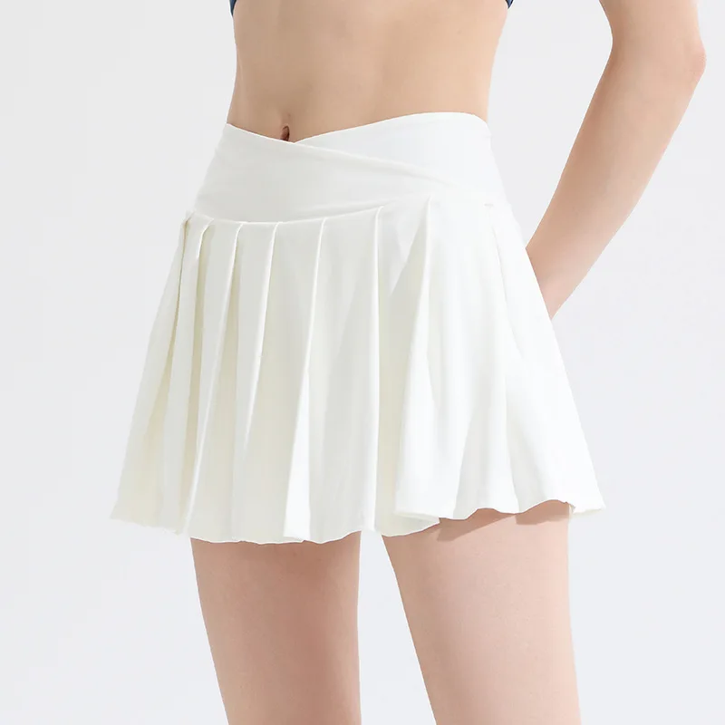 2024 New Tennis Skort with Shorts & Pockets - Pleated Quick Dry Sports Skirt for Women, Anti-See Through for Yoga Badminton Gym