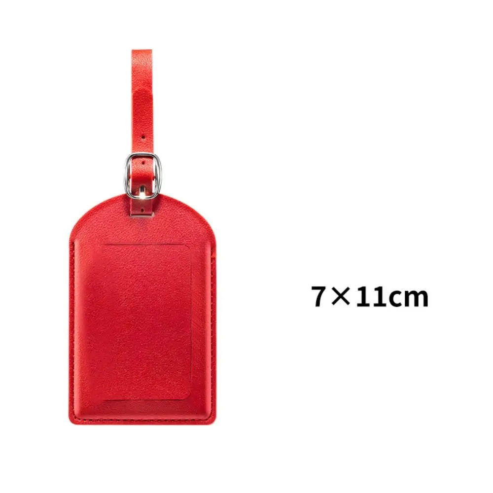 High Quality PU Leather Luggage Tags Anti Loss Durable Suitcase Address Label Creative Baggage Boarding Bag Tag Women image 3