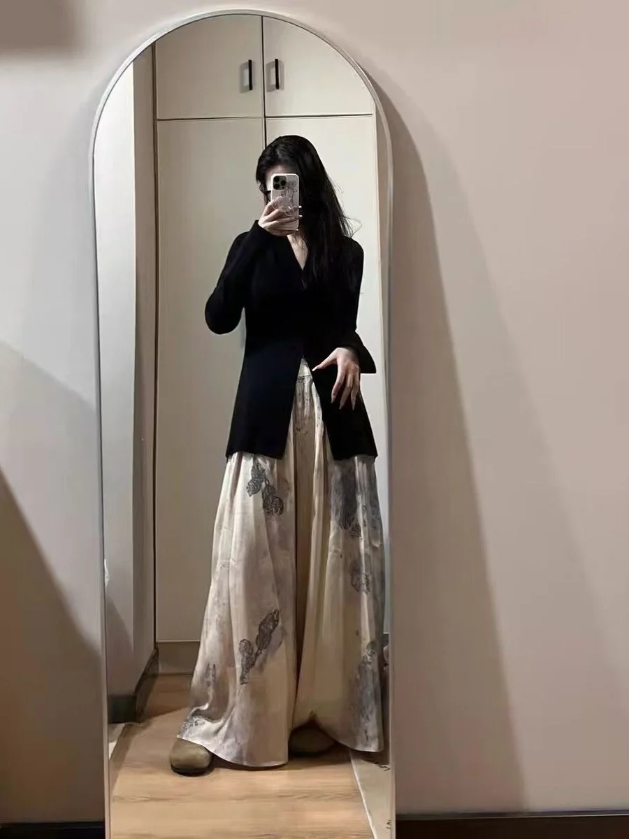 

plus Size High Waist Plant Dyed Wide Leg Pants Skirt Women's Casual Floor Length Trousers Comfortable Loose Fit Summer Faion