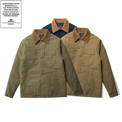 OKONKWO Mole Skin Thickened Multi Bag Cotton Jacket Corduroy Matching Sports Coat Outdoor Trekking Climbing Camp Windbreakers