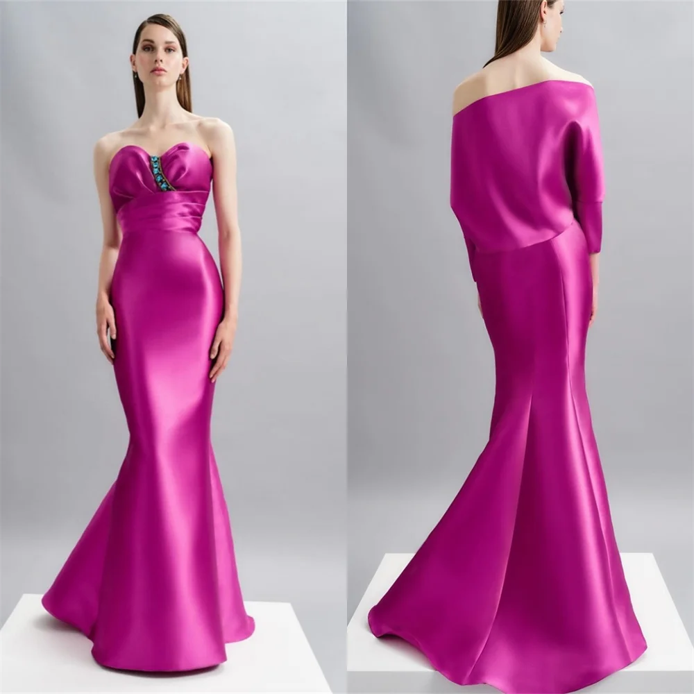 

Customized Saudi Arabia Formal Gown Dearin Sweetheart A-line Floor Length Skirts Hugging Bespoke Occasion Dresses Evening Prom D