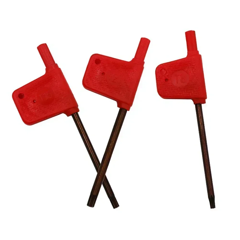 10pcs Red Flag Type Torx Screwdriver Wrench T5 T6 T7 T8 T15 T20 Torx Screw Wrench Spanner T Wrench Screwdriver Power Tool - Image 2