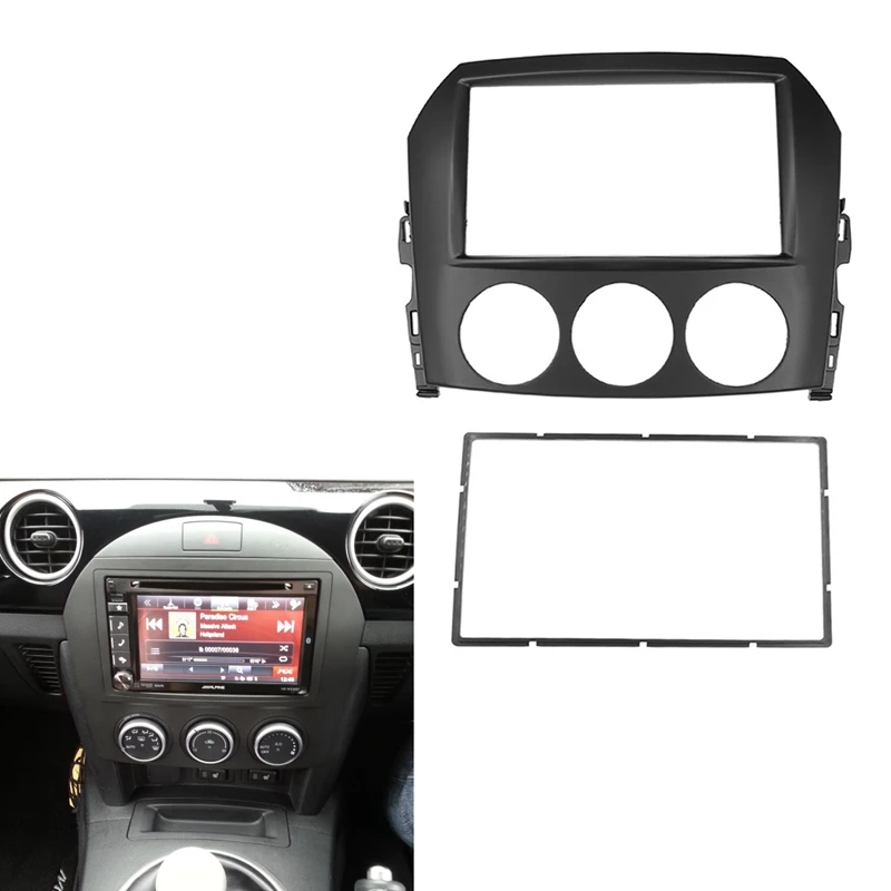 2 Din Car Radio Fascia For Mazda MX-5 MX5 Miata DVD Stereo Frame Plate Adapter Mounting Dash Installation Bezel Trim Kit