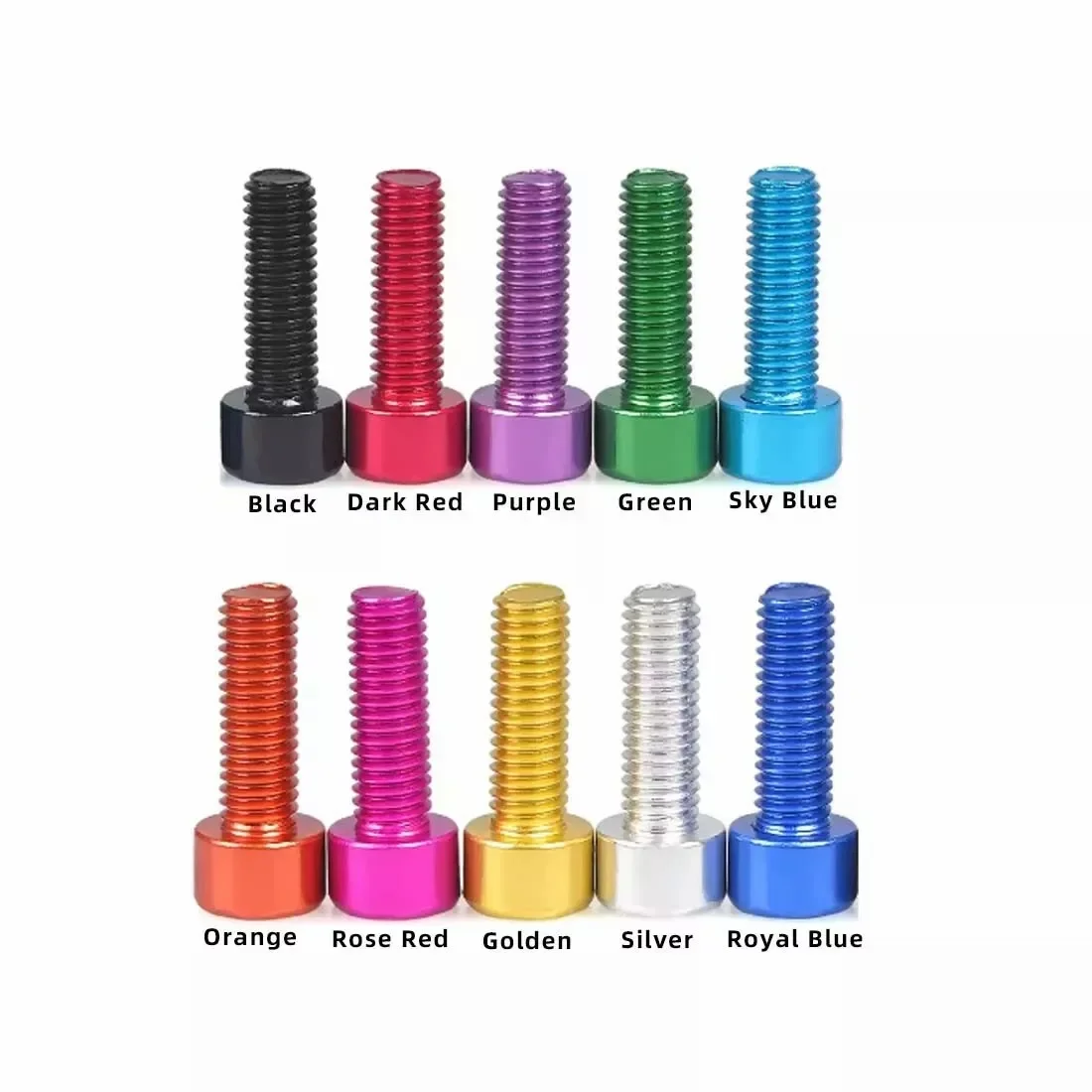 5Pcs M5 M6 Aluminium Alloy Hex Allen Key Cap Head Bolt DIY Anodised Socket Cap Screws Length 6mm~40mm