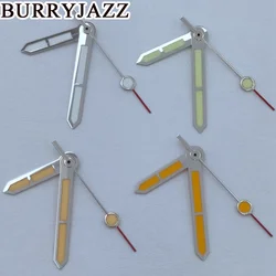 BURRYJAZZ NH35 NH36 NH38 7S26 7S36 4R35 4R36 Watch Hands Silver Green Orange White Hands Green Luminous