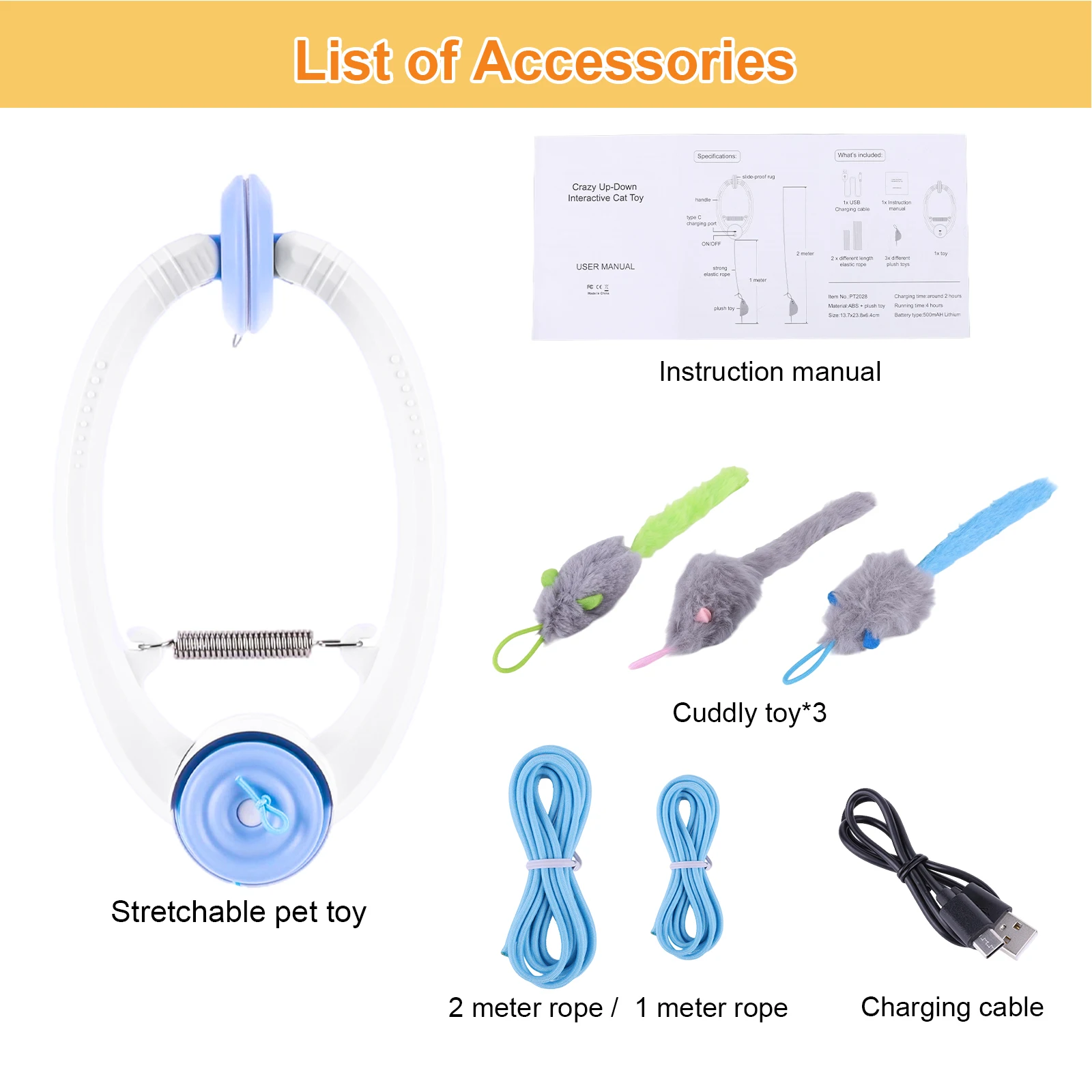 Retractable Door Hanging Automatic Retractable Kitten Toys Independent Play Hanging Door Cat Toys for Cat Kitten Playing Exercis