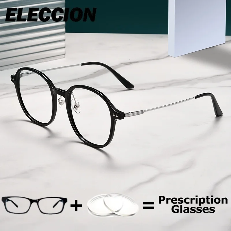 

ELECCION Prescription Lenses Ultra Light TR90 Round Quality Fashion Men Women Glasses Framen Eyewear Presbyopia Myopia