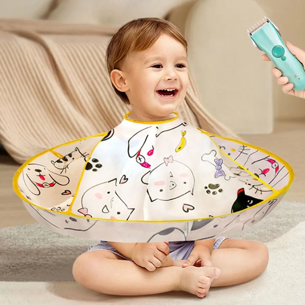 Colorful Kids Hair Cutting Cape Foldable Cloak Umbrella Hairdresser Apron Waterproof Reusable Hair Cutting Gown