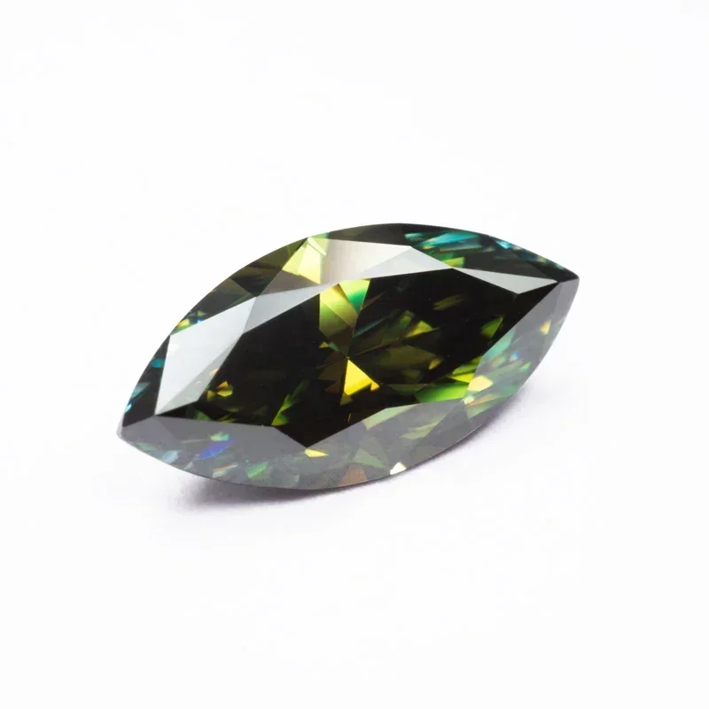 Moissanite Stone Marquise Cut Natural Yellow Green Color VVS1 with GRA Certificate Gemstone Charms Top Jewelry Making Materials