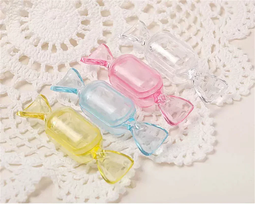 10pcs/set Mini Plastic Transparent Candy Box Gift Packaging Cute Candy-shaped Storage Container DIY Baby Shower Party Decoration