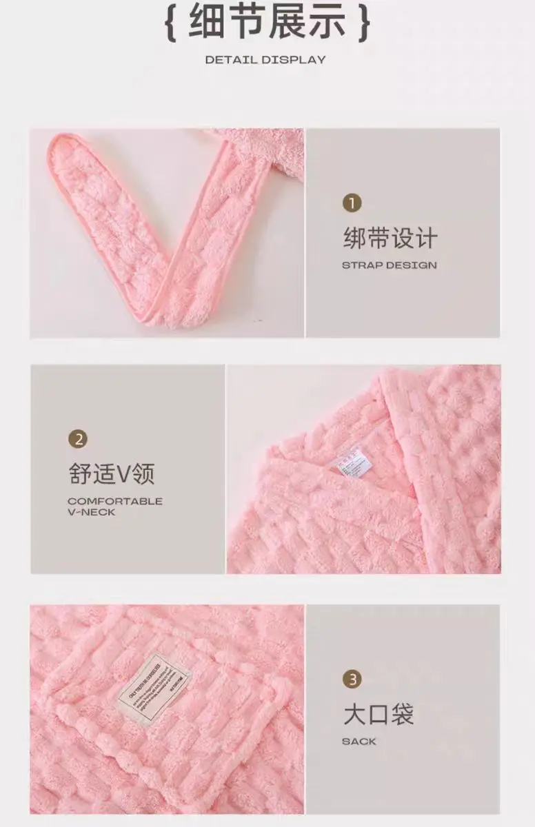 High-end adjustable strap wearable bathrobe for women of all ages. Quick-drying, absorbent, soft and comfortable. Suitable for h