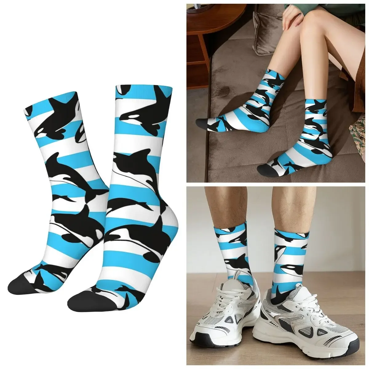 

Носки All Seasons Orca Killer Whale Socks Harajuku, впитывающие пот, носки для мужчин и женщин, подарки на день Святого Валентина
