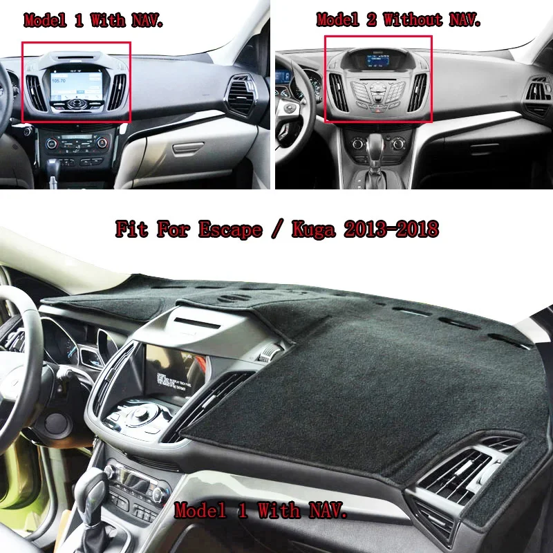 For Ford Escape Kuga 2013-2017 2018 2019 Dashmat Dashboard Cover Mat Pad Anti-Glare Dash Sunshade Protect Carpet Car Accessories