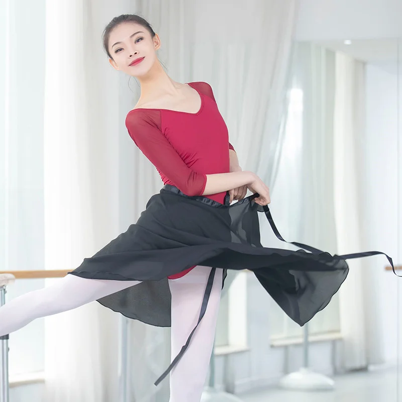 Dans Praktijk Wear Wrapped Cross Vrouwen Adult Chiffon Ballet Rokken