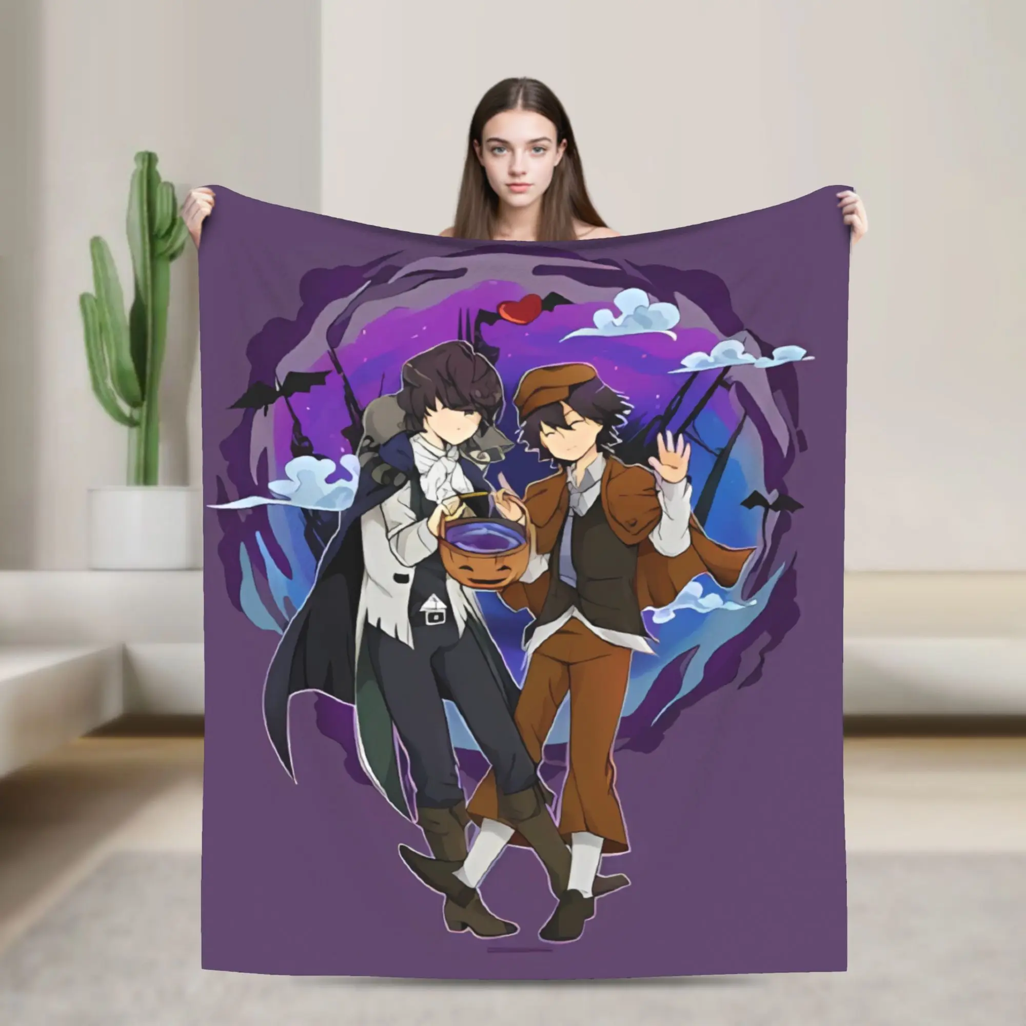 Bungo Stray Dogs Blanket  Travel Office Flannel Throw Blanket For Bedroom Soft Design Quality Bedspread Gift