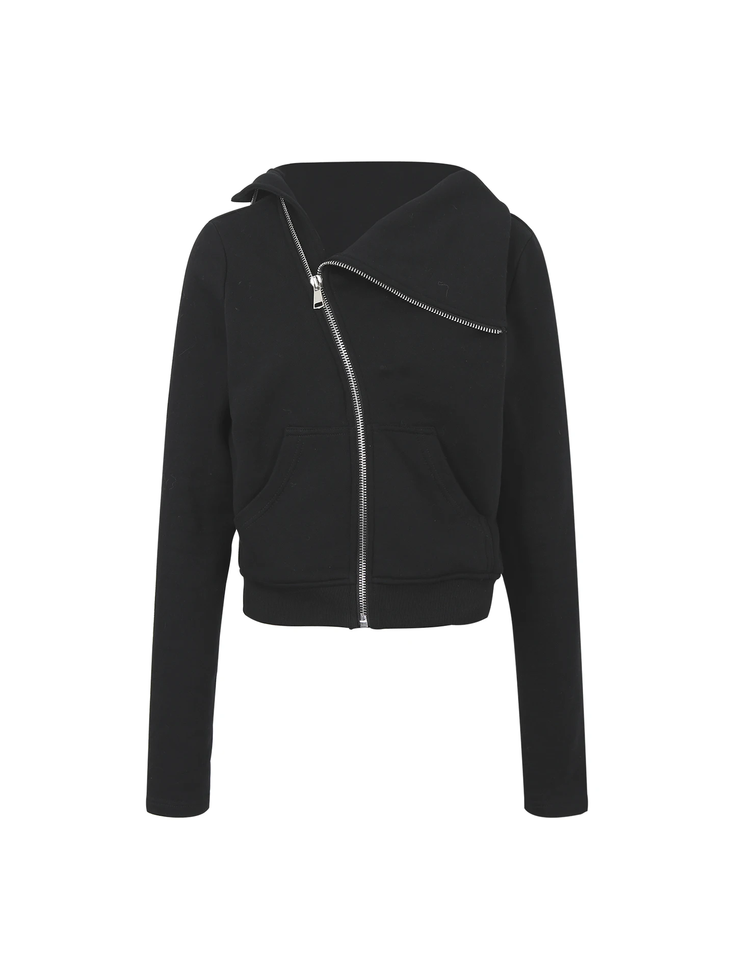 سترة قطنية سوداء أنيقة للنساء، ملابس خارجية قصيرة، إصدار جديد لخريف وشتاء 2023، تصميم عصري مناسب للتنقل اليومي، أكمام طويلة م...