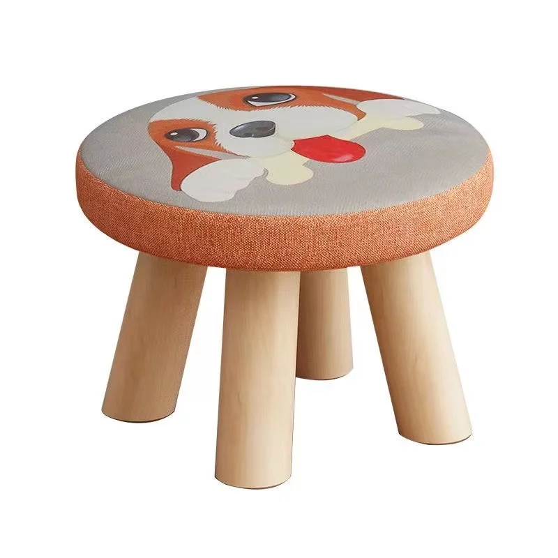 

Solid Wood Stool Round Cover Removable Footrest Stool Slipcover Washable Ottoman Footstool Protector for Foot Rest Stool