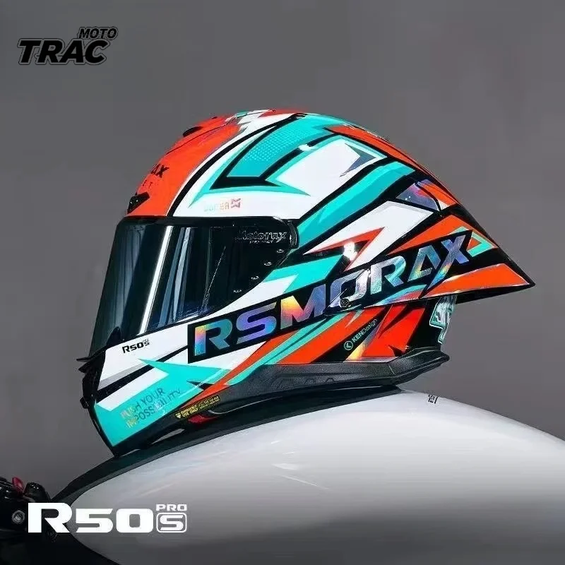 New Arrival MOTORAX Motorcycle Full-face Helmet for Men and Women in All Seasons Big Tail Wing Moto Hundred Flowers Bloom Helmet